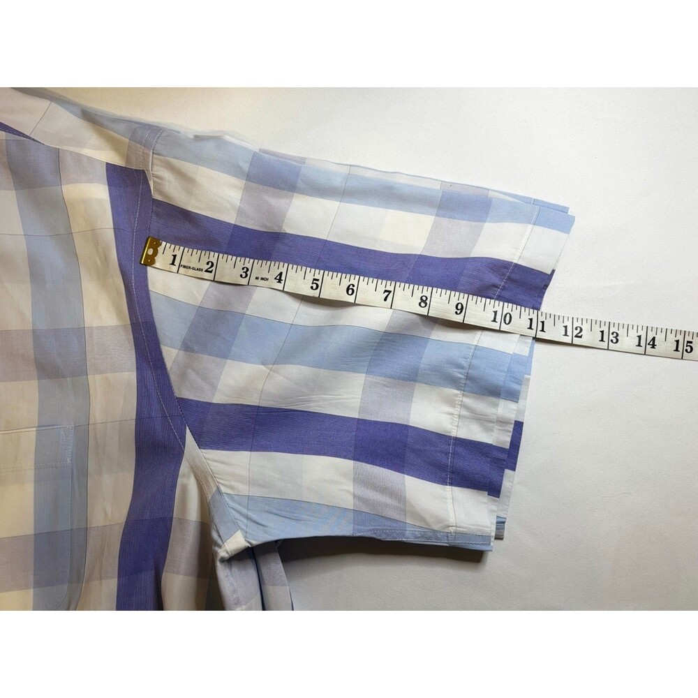 Daniel Cremieux Signature Collection XXL 2XL Blue White Plaid Cotton Shirt NWOT - Picture 7 of 10